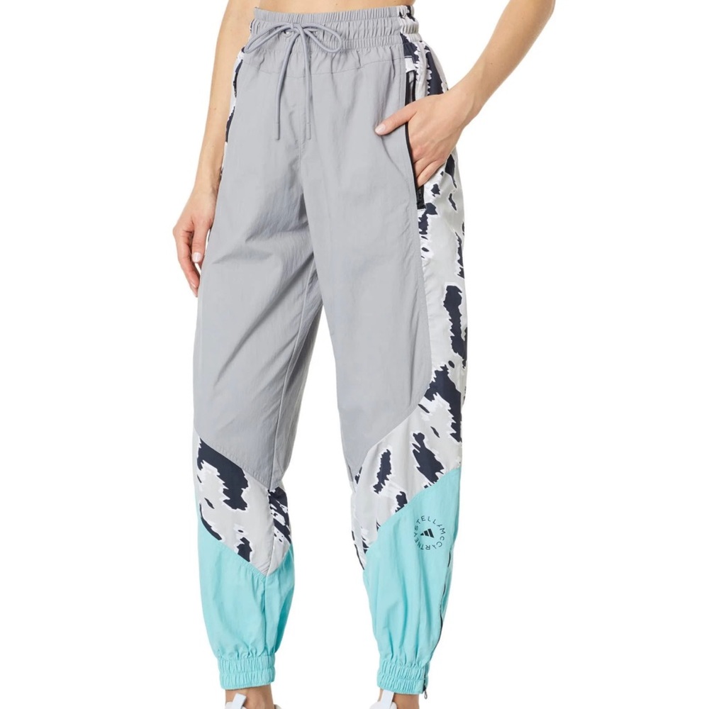 Stella McCartney by Adidas - color block recycle nylon track pants
